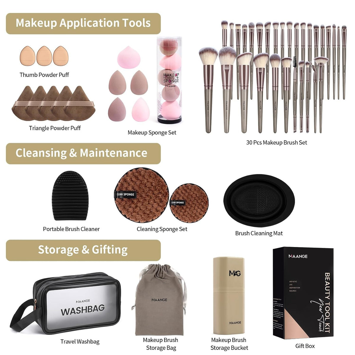 Makeup Brush Set 51 PCS Professional Makeup Brushes Soft Foundation Powder Eyeliner Eye Shadow Makeup Brushes Set
