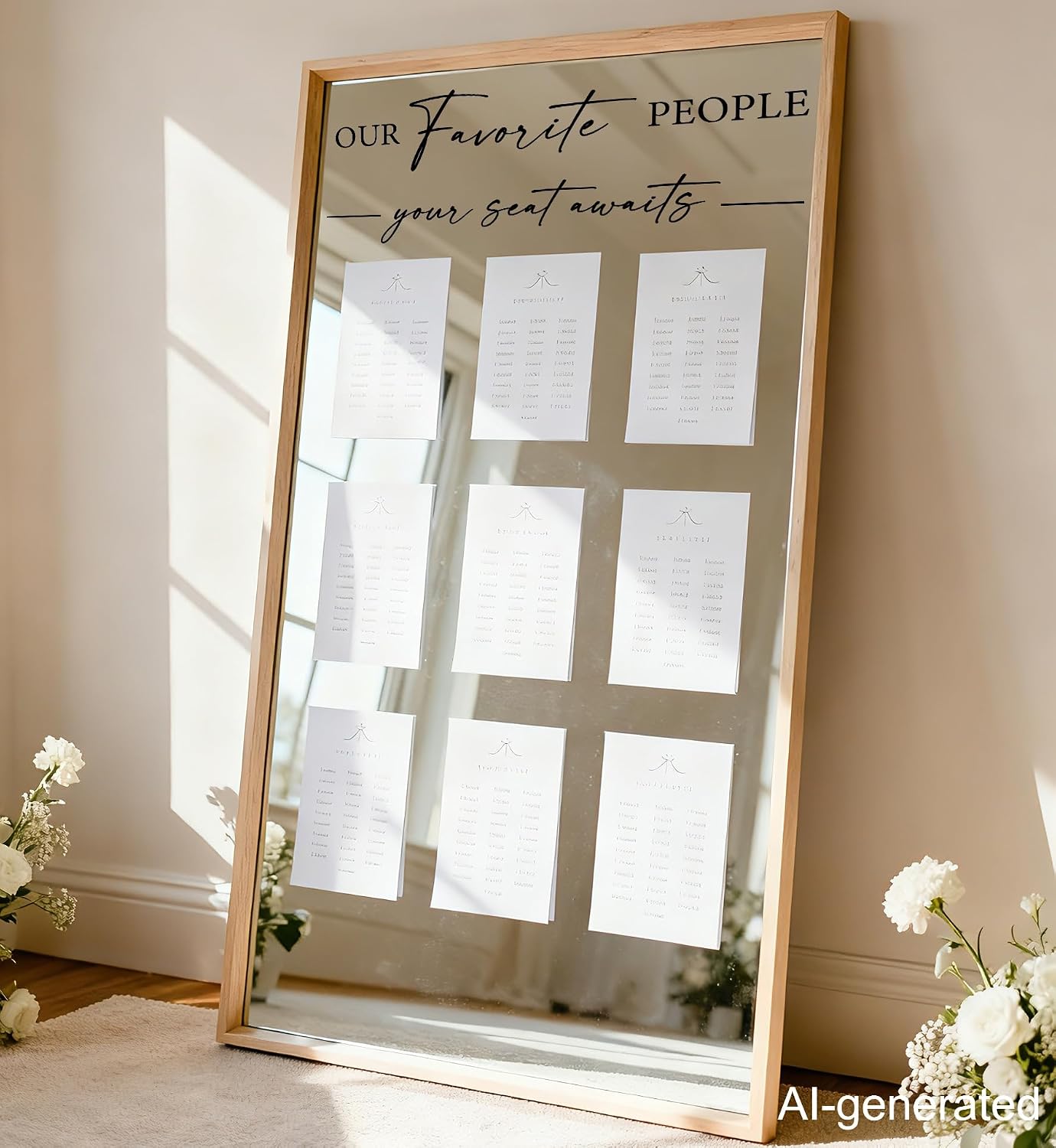 Wedding Seating Chart Decal - Welcome to Our Wedding Mirror Decal, Seating Chart Board Black