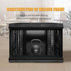 9U Wall Mount Server Cabinet IT Network Rack Enclosure Lockable Glass Door Black