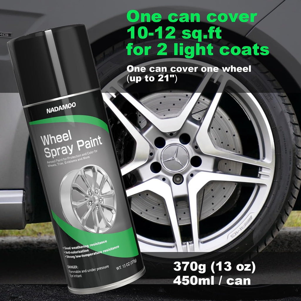 Silver Spray Paint for Wheels, Semi-Gloss