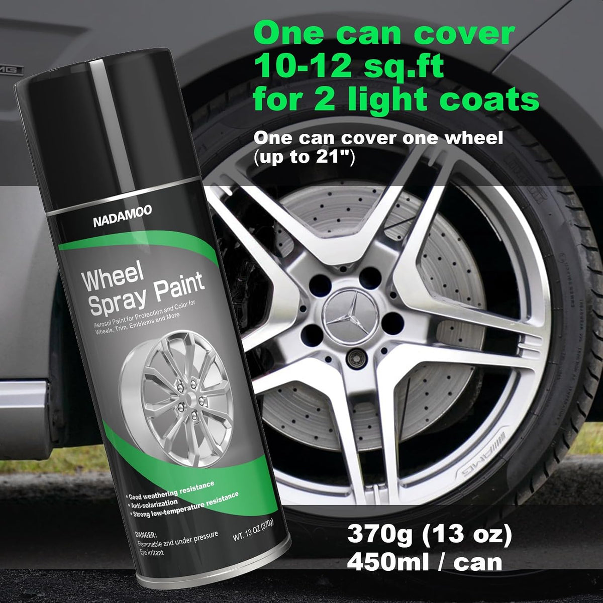Silver Spray Paint for Wheels, Semi-Gloss