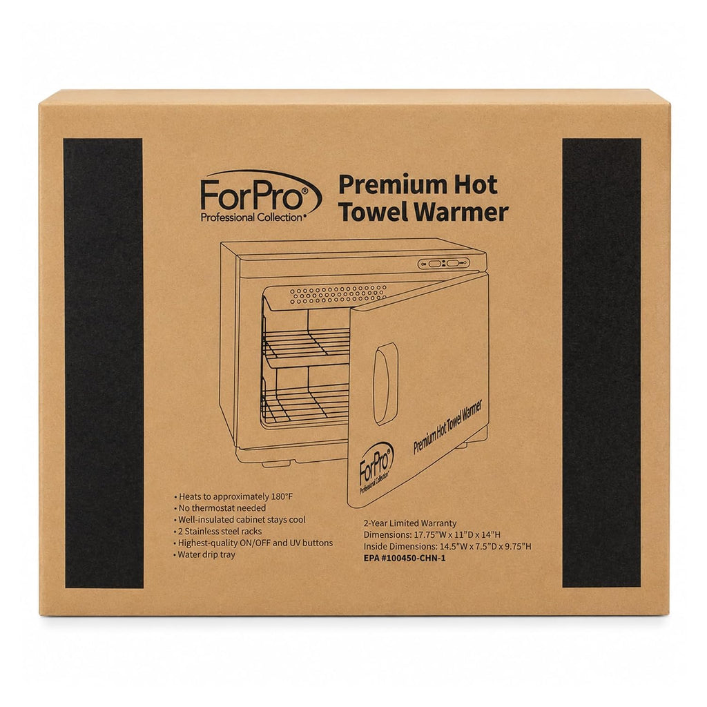 Premium Hot Towel Warmer, 23L Extra Large Capacity, Two Stainless Steel Racks, White