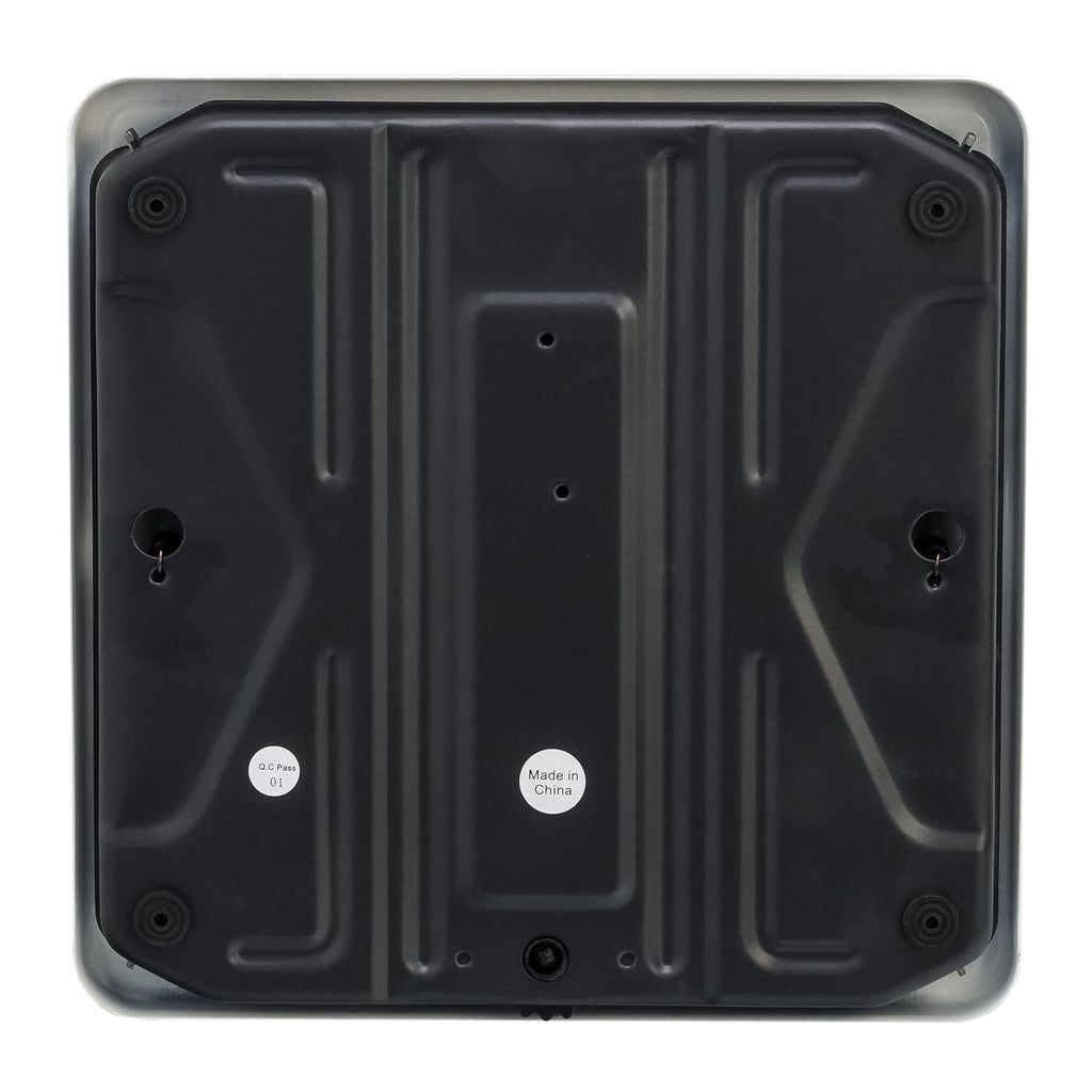 Analog Bathroom Scale for Body Weight, White with Black Mat, 300 lb Capacity in 1 lb Increments, 9.8 x 9.8 in