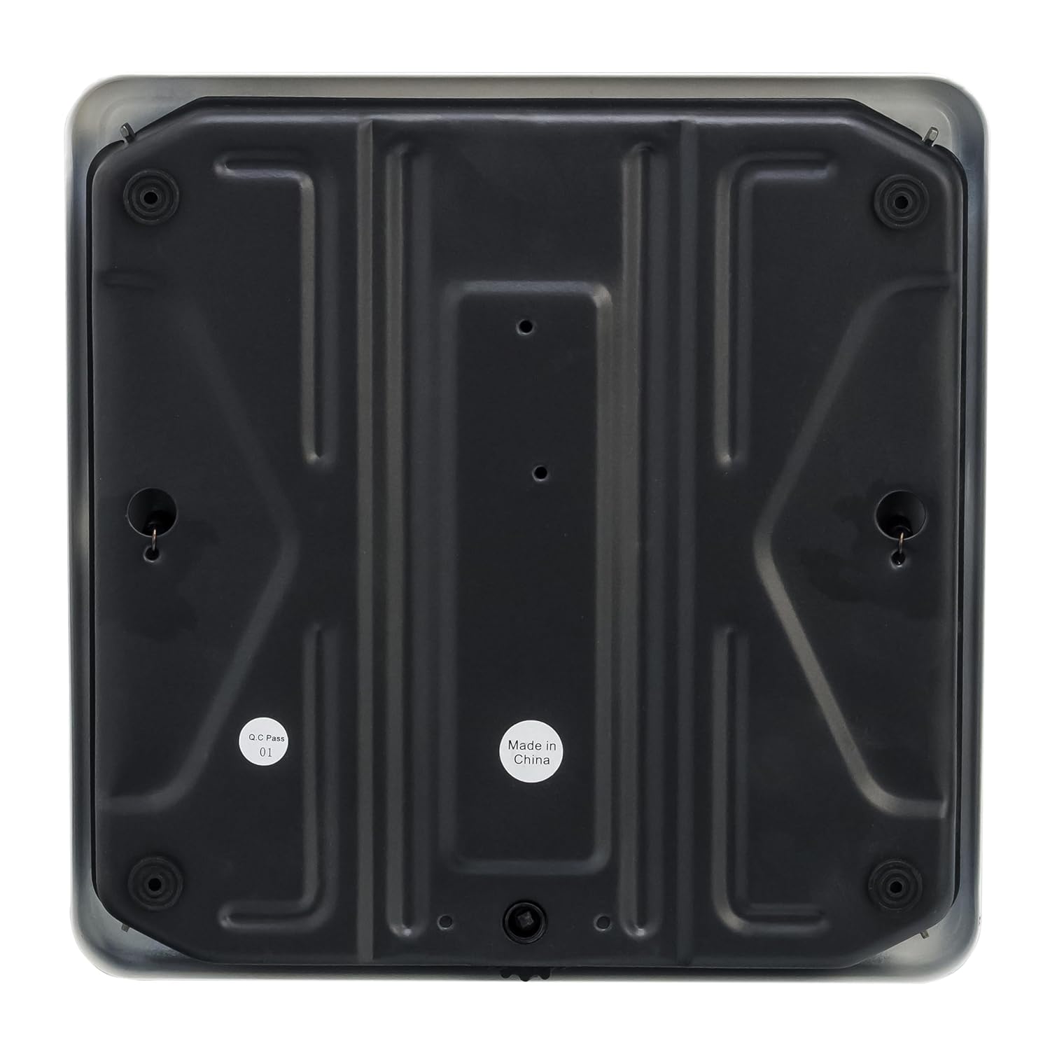 Analog Bathroom Scale for Body Weight, White with Black Mat, 300 lb Capacity in 1 lb Increments, 9.8 x 9.8 in