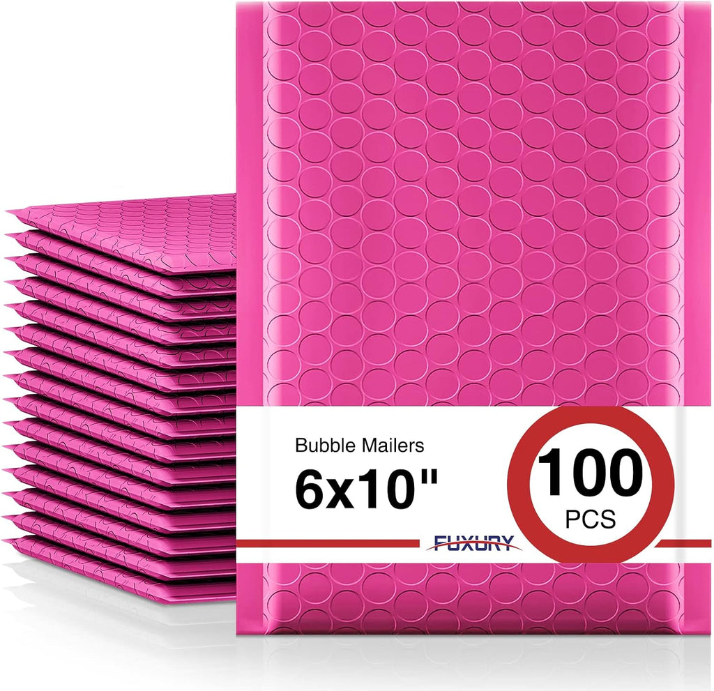 Bubble Mailers 6x10" 100 Pack Pink Thick Padded Envelopes
