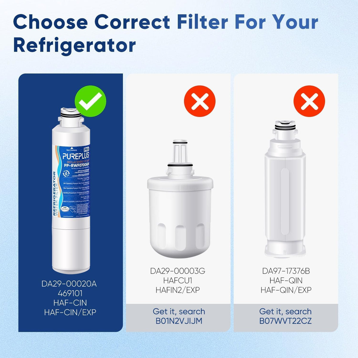 RWF0700AH Water Filter Replacement for Samsung HAF-CIN/EXP 2 Pack