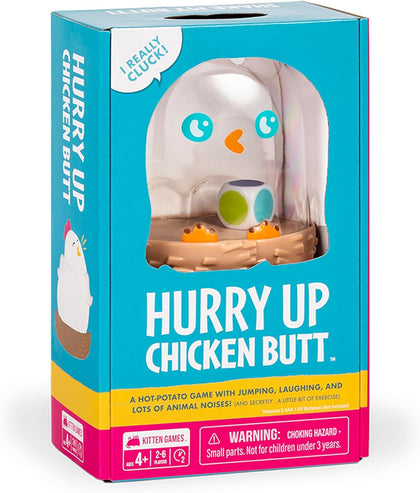 Hurry Up Chicken Butt 2-6 Players - Ages 4+ - 2 Minutes to Play - Hot Potato Style Card Game - Fun Card Game, Family