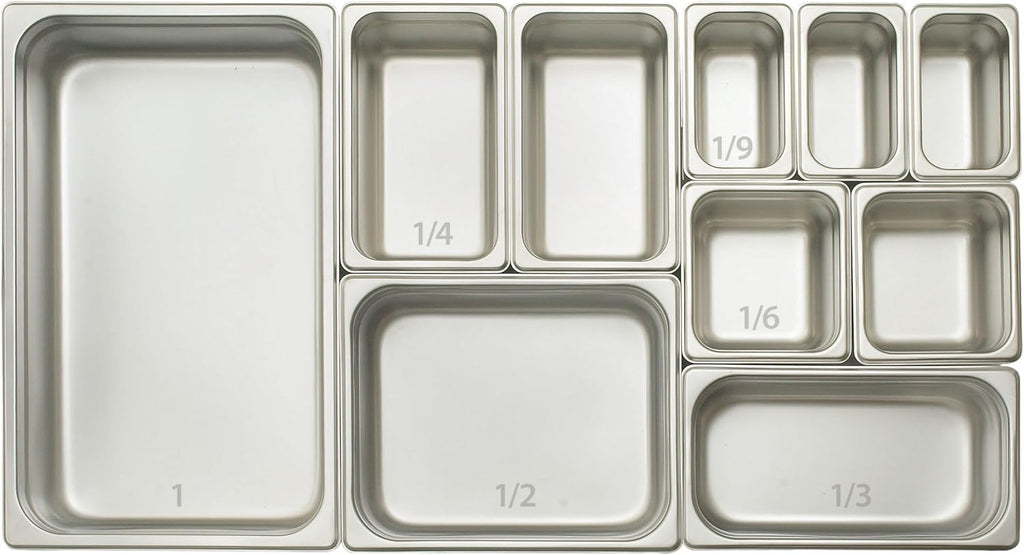 2 1/2" 1/6 Size Stainless Steel Steam Pan