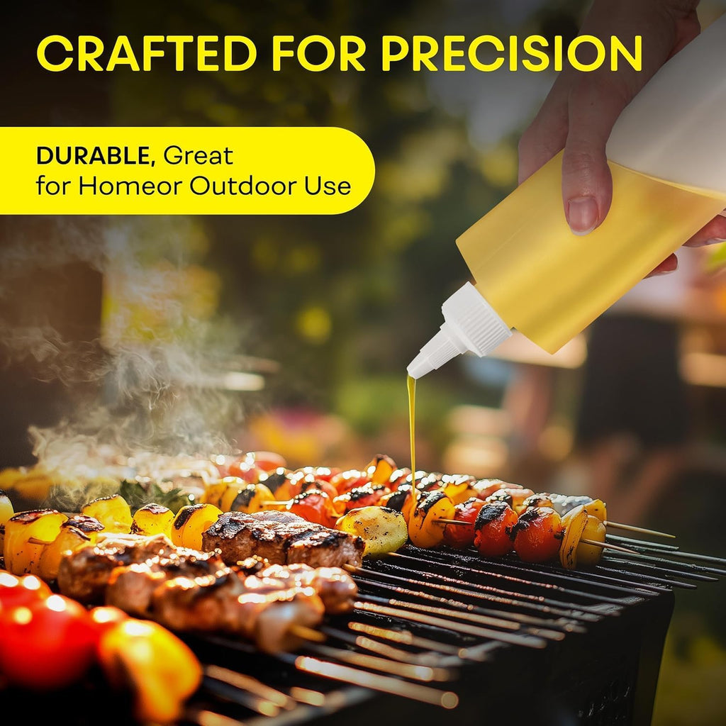 Condiment Squeeze Bottles, 16 OZ Empty Squirt Bottle with Twist Top Cap, Leak Proof - Great for Ketchup, Mustard