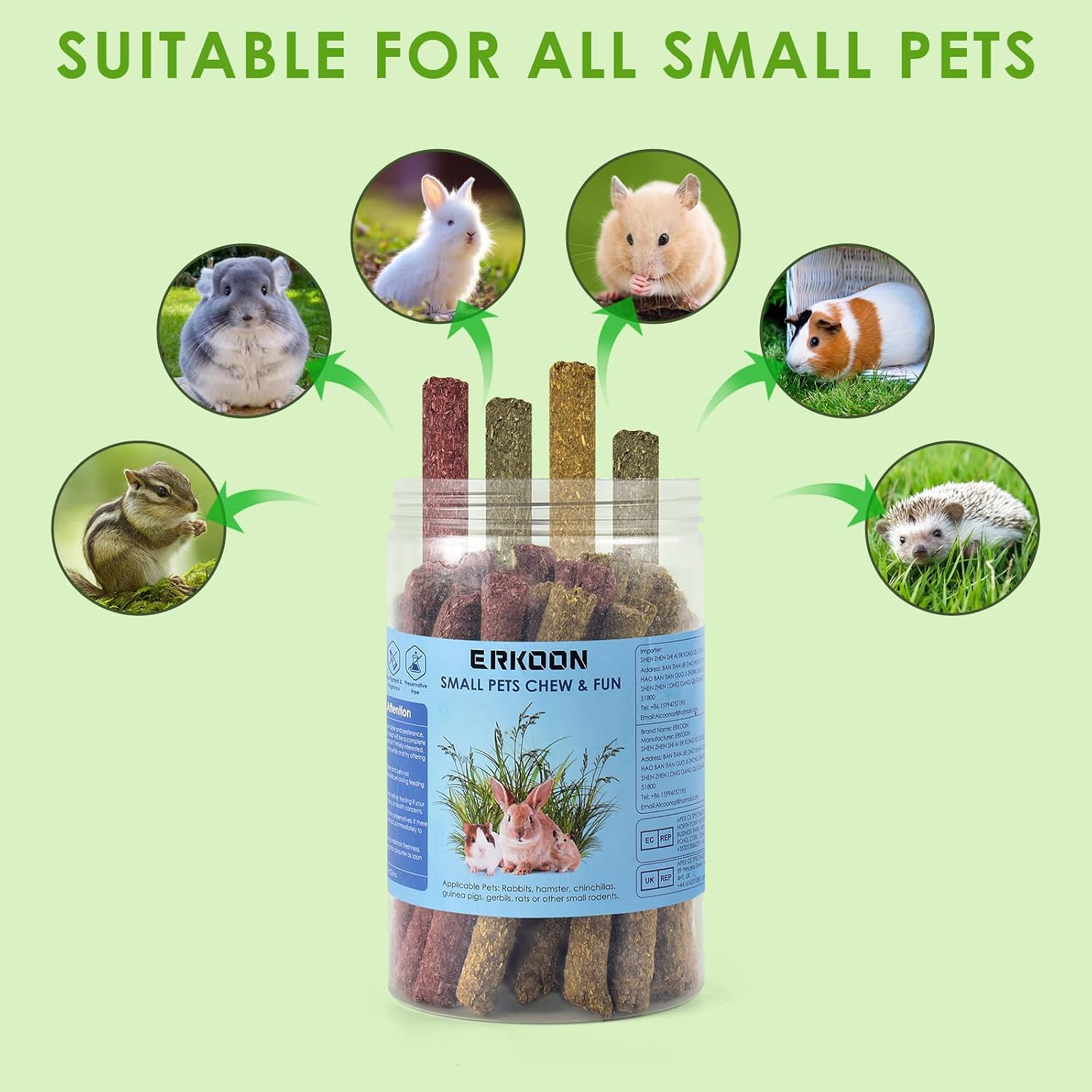 38Pcs Rabbit Chew Toys Timothy Hay Sticks, Guinea Pig Toys for Teeth Natural Molar Sticks Rabbits Treats for Bunnies