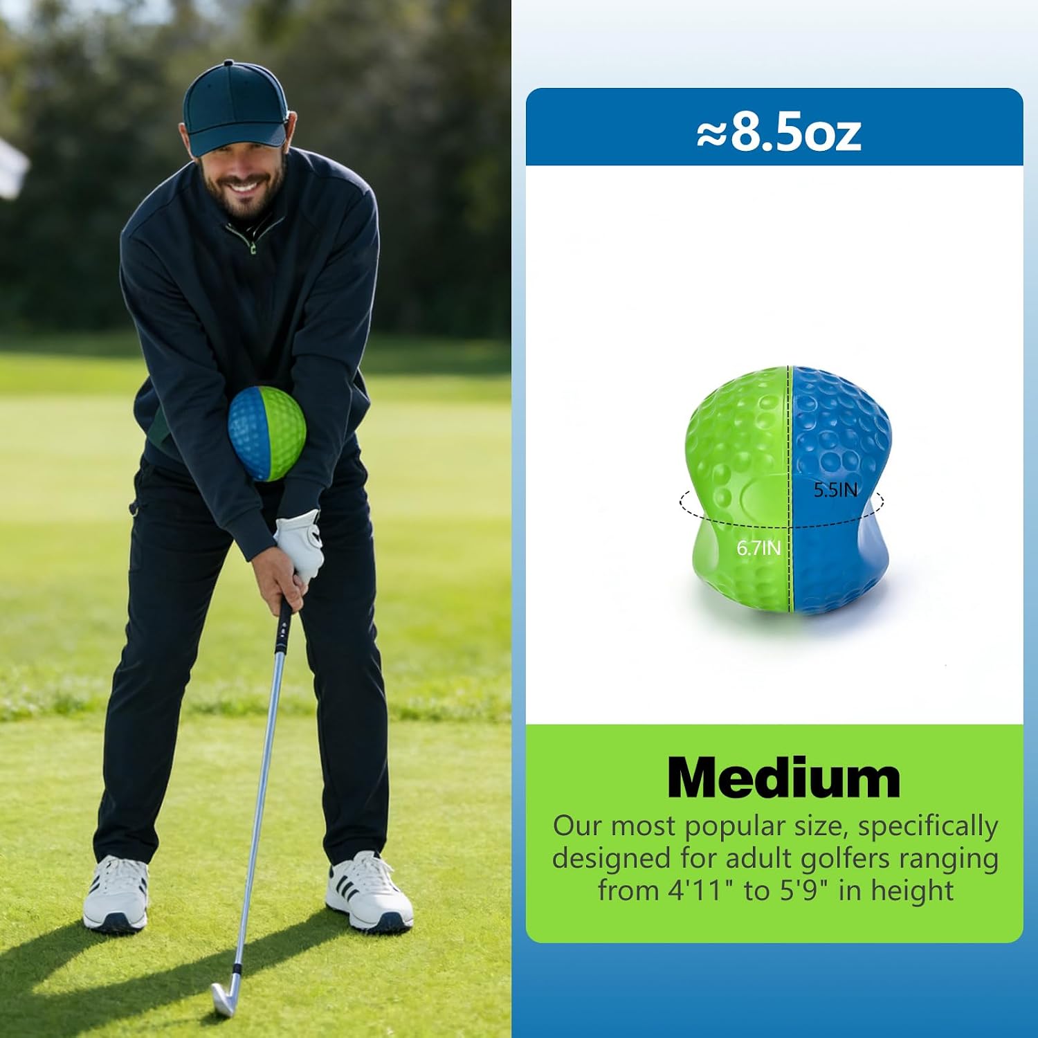 Golf Training Aid Ball, Golf Training Ball Between arms Optimize Impact Accuracy and Swing, Fix Slicing, Scooping &