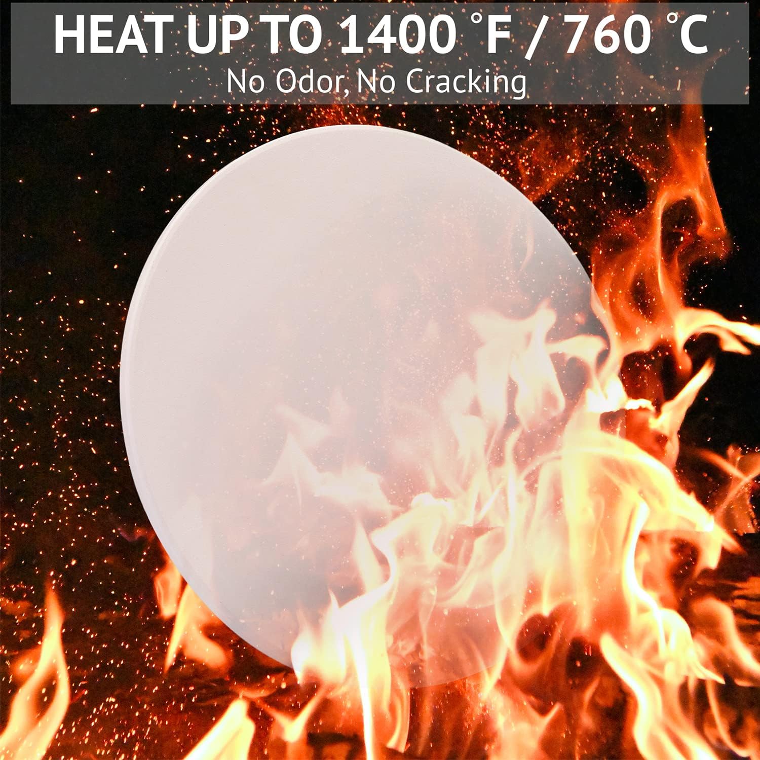 14" Cordierite Round Large Pizza Stone for Oven or BBQ Grill
