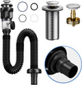 Bathroom Sink Drain Kit with Flexible Expandable P-Trap Sink Drain Pipe Tube Anti-Odor Bathroom Sink Drain Pipe for