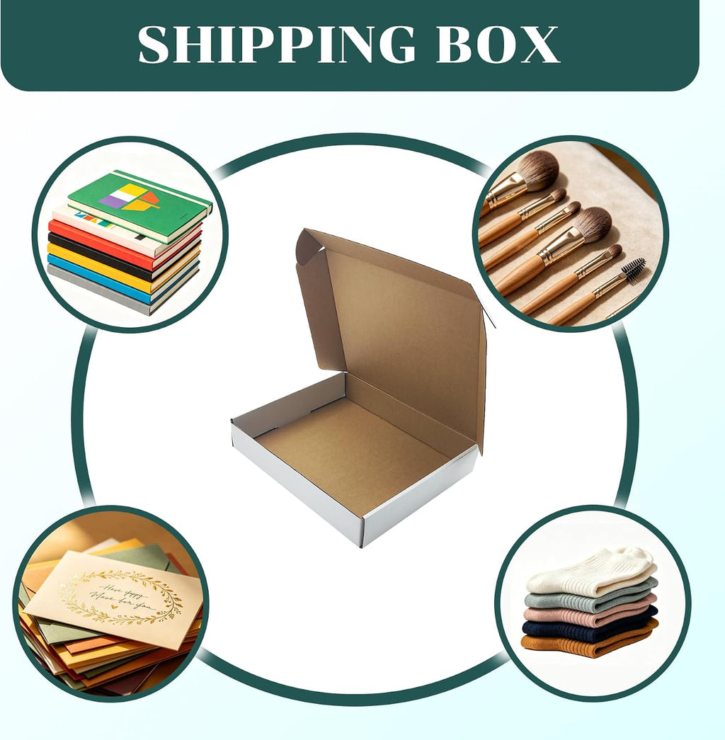 White Shipping Boxes 11x9x2 Inch 28 Pack, Corrugated Cardboard Mailers