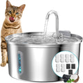 Cat Water Fountain Stainless Steel: 108oz/3.2L Cat Fountain for Drinking - Pet Water Fountain for Cats Inside