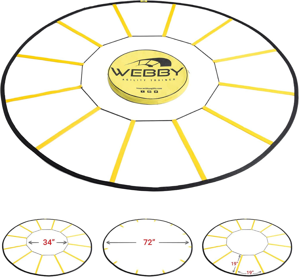 Agility Trainer – Circle Speed and Agility Ladder for High Intensity Reactive Footwork Drills and Skills – A Circular