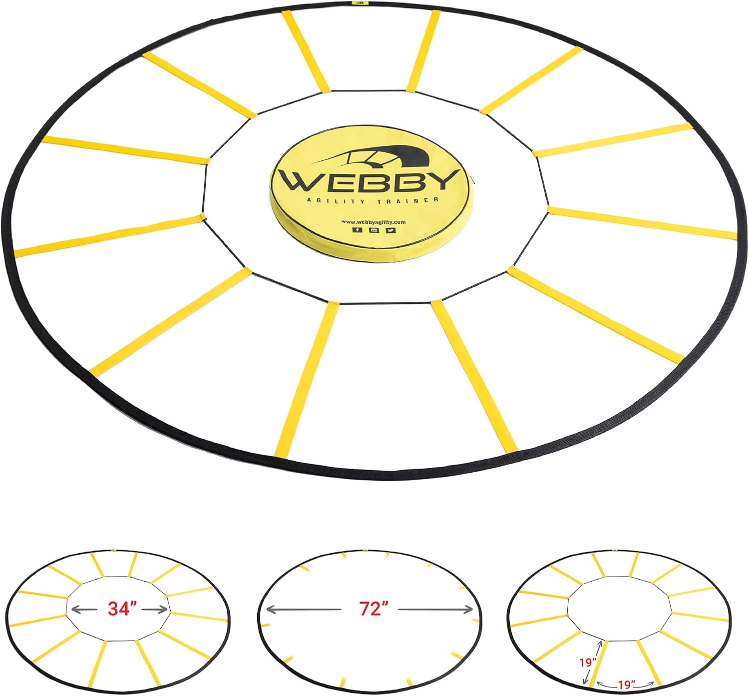Agility Trainer – Circle Speed and Agility Ladder for High Intensity Reactive Footwork Drills and Skills – A Circular