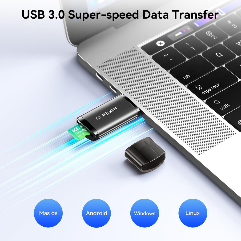 SD Card Reader USB 3.0 Micro SD Card Reader Plug and Play 5Gbps Speed SD Card Adapter for Micro SD, Micro SDHC, Micro