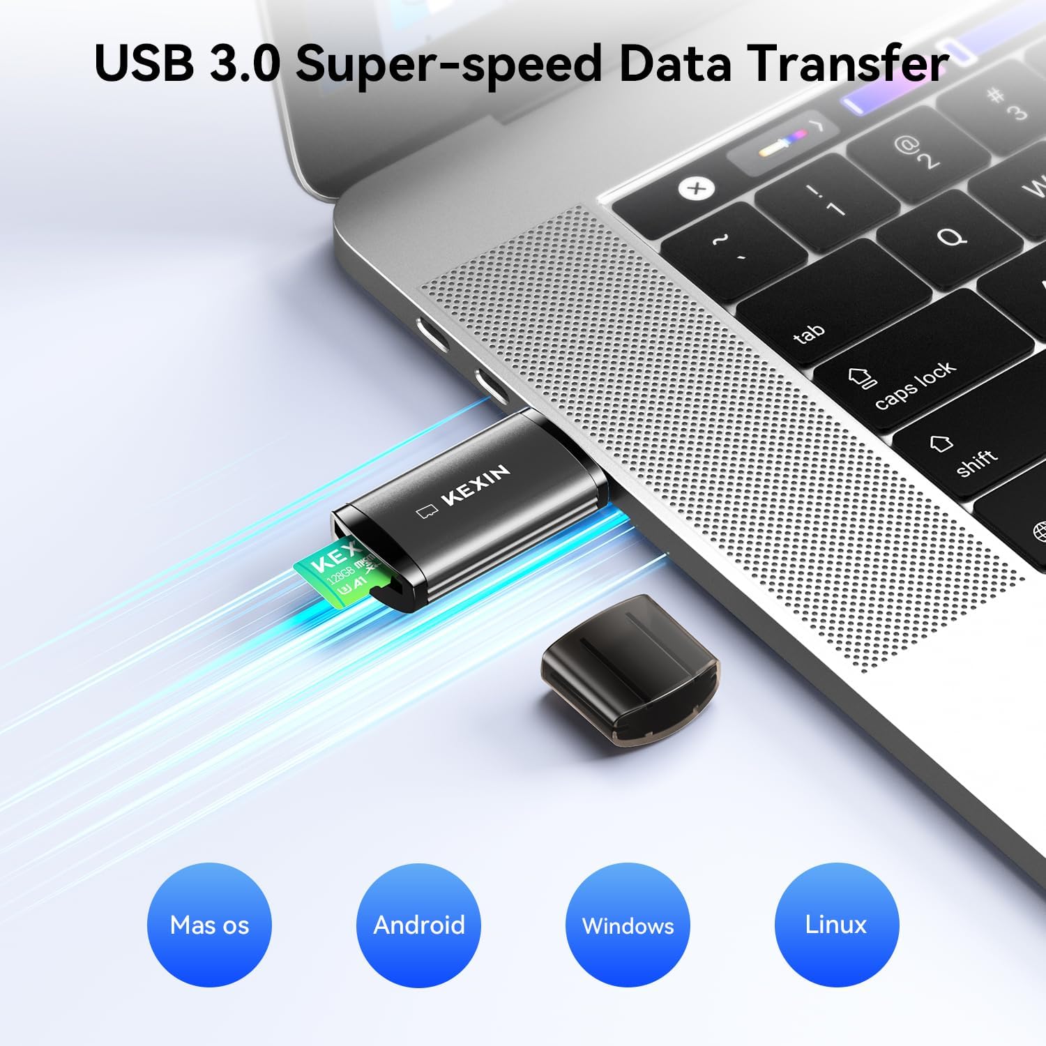SD Card Reader USB 3.0 Micro SD Card Reader Plug and Play 5Gbps Speed SD Card Adapter for Micro SD, Micro SDHC, Micro