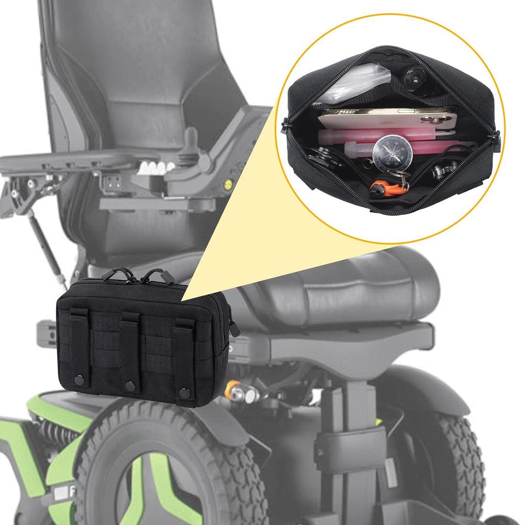 Wheel Chair Side Bag for Permobil Power, Removable Storage Bag for Permobil Wheelchair accessories, compatible with