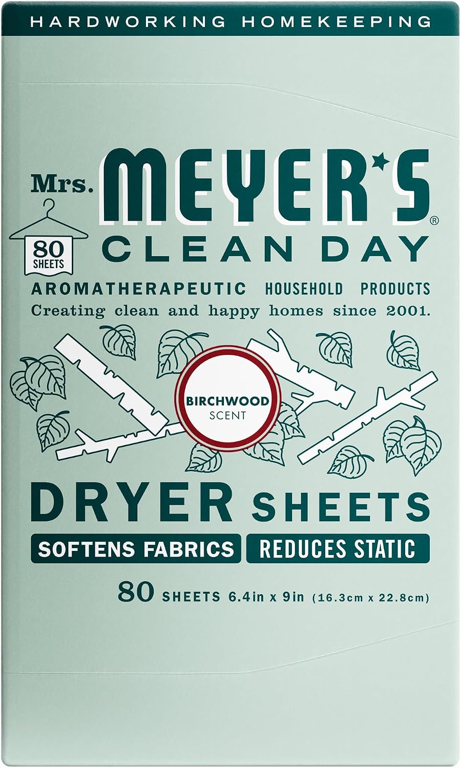 CLEAN DAY Dryer Sheets, Fabric Softener, Birchwood, 80 Count