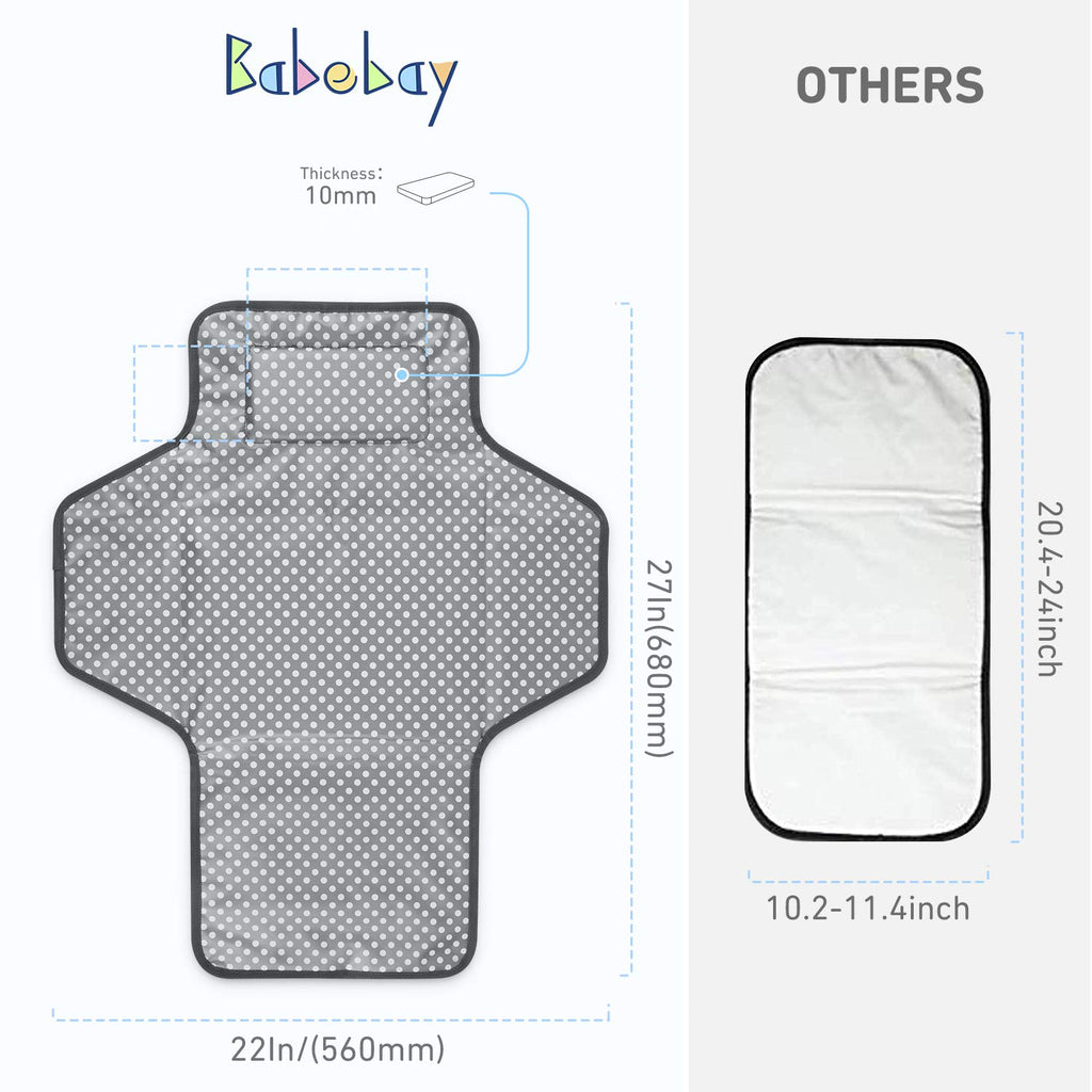 Portable Changing Pad for Baby, Waterproof Travel Changing Pads for Moms, Dads, with Built-in Pillow, Excellent Baby