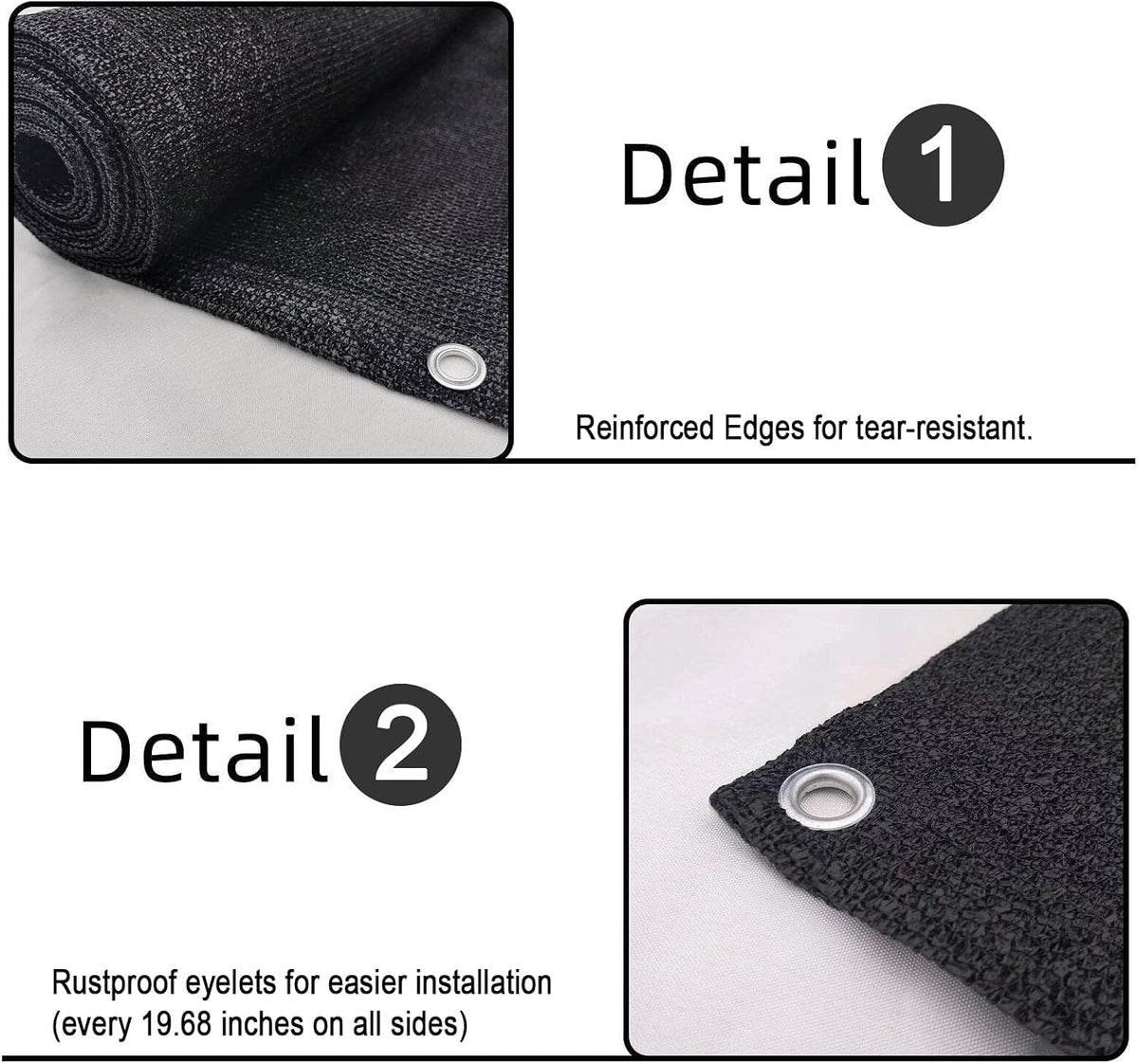 3'x10' Black Balcony Privacy Screen Fence Windscreen 90% UV Block