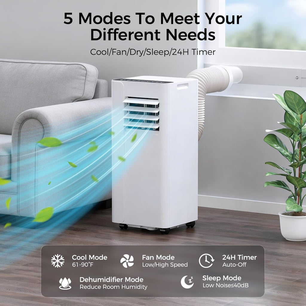 Portable Air Conditioner 16000 BTU, Smart WiFi APP & Remote Control, 5-in-1 AC Unit Cools up to 750 Sq.Ft, 40dB Ultra