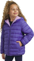 Girls Reversible Faux Fur Lined Insulated Puffer Jacket