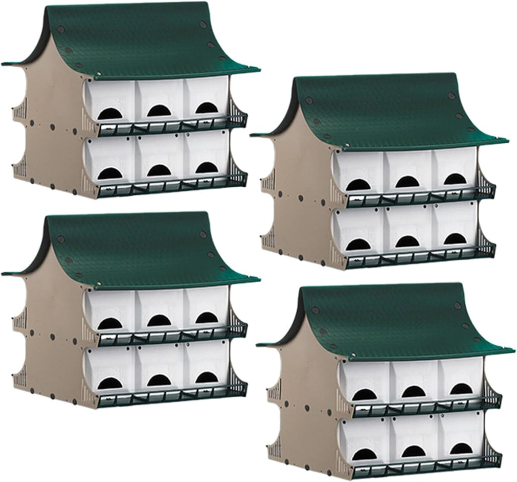 Bulk Buy of 4 S&K Purple Martin Houses, White and Green, PBH-12