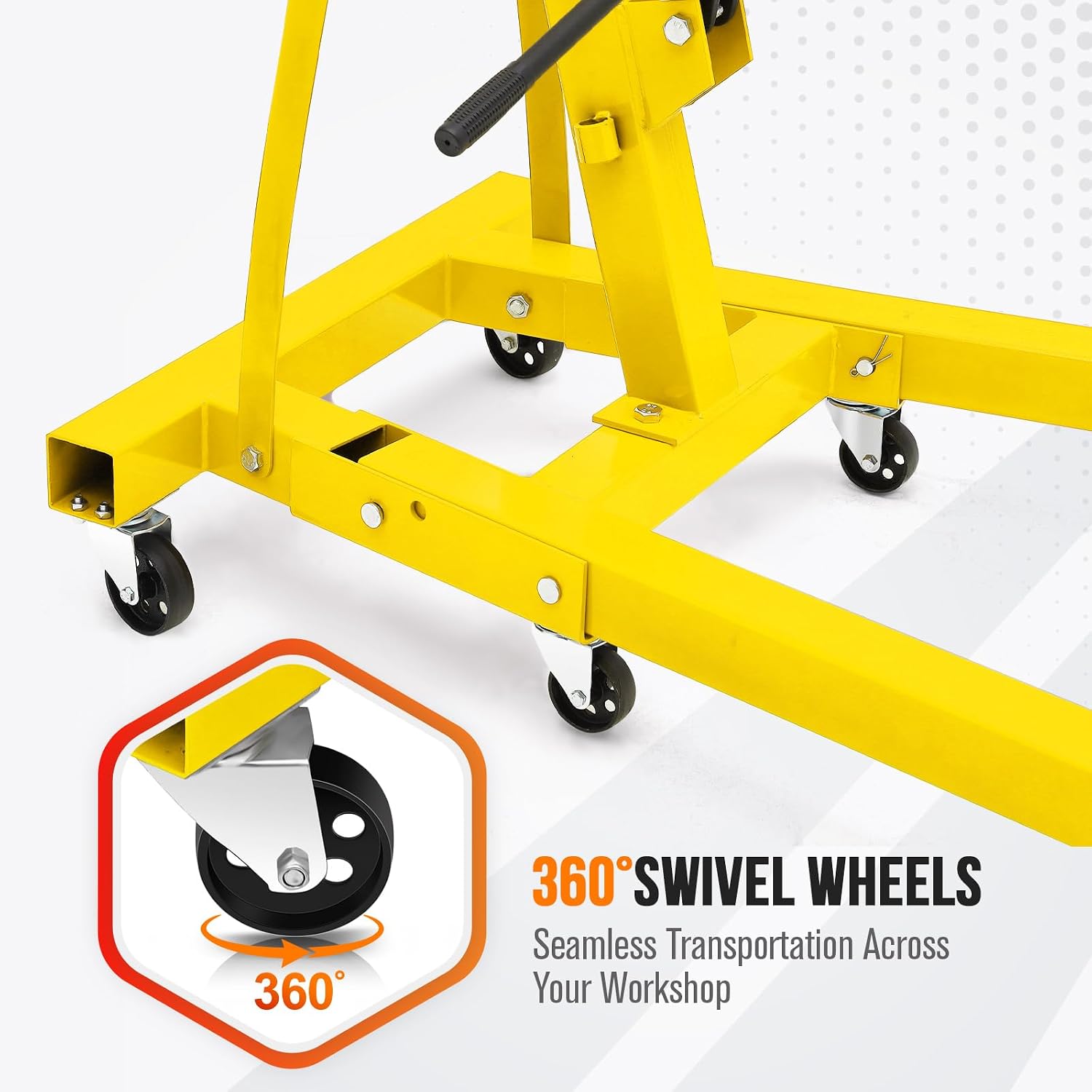 2-Ton Folding Engine Hoist with Leveler, 4400 Lbs Capacity