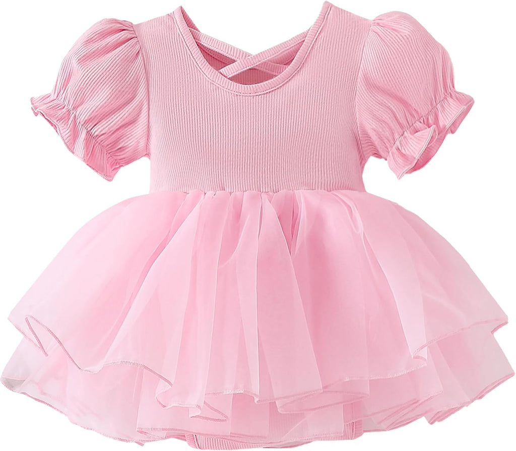 Newborn Baby Girl Romper Ruffle Tulle Casual Dress 0-24Months