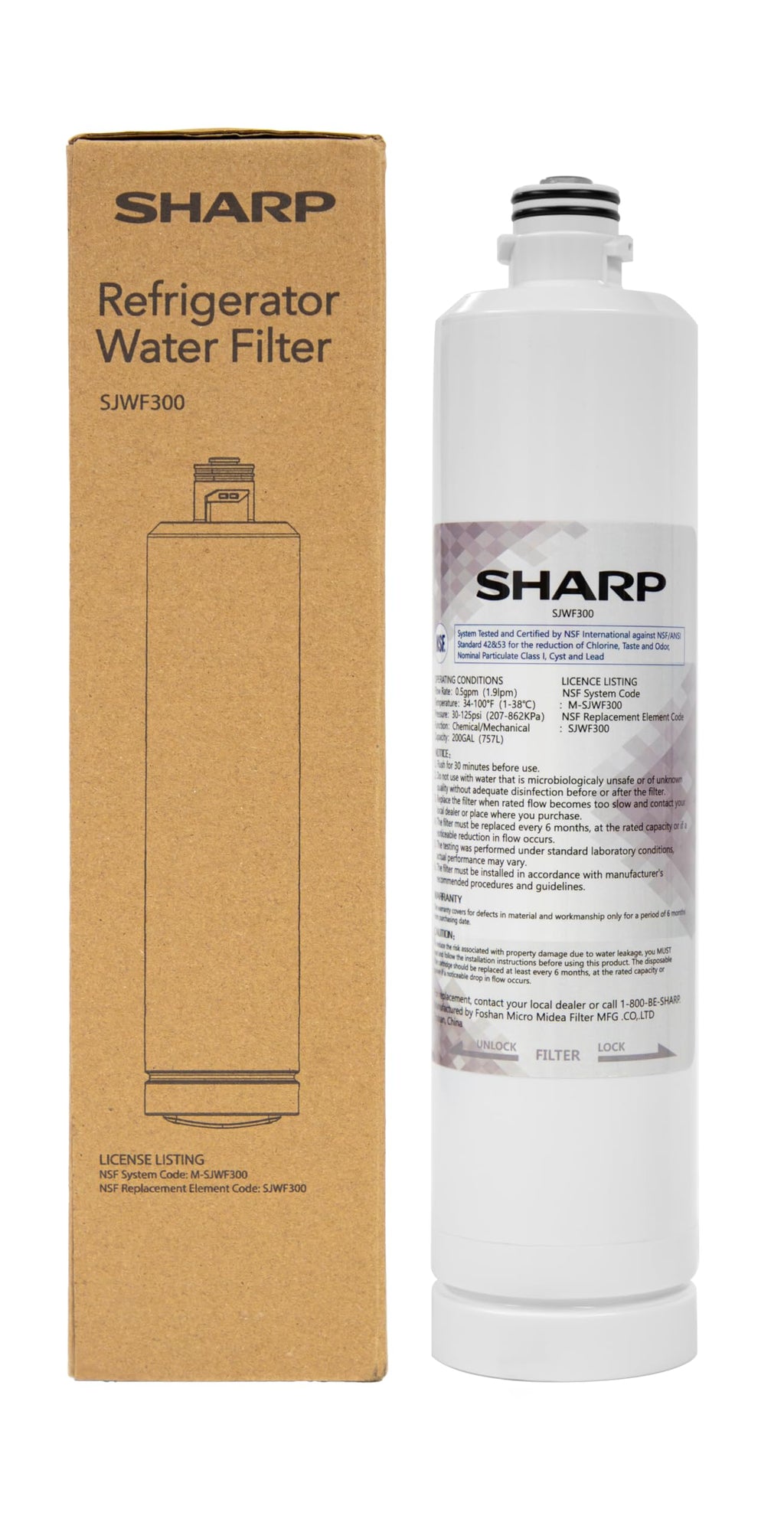Sharp Replacement Water Filter for SJF2955KS