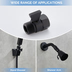 Angle Simple Shower Shut Off Valve, Flow Adjuster, Matte Black, 2 Pack