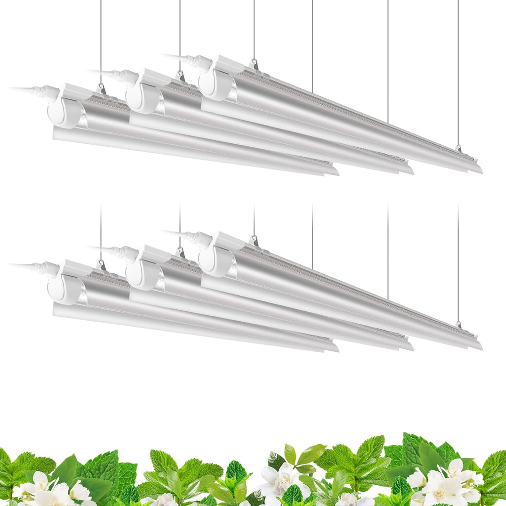 Plant Grow Lights, 4FT 5000K Full Spectrum Daylight White, 6 Packs | 252W(6 x 42W, 1400W Equivalent), T8 LED Grow