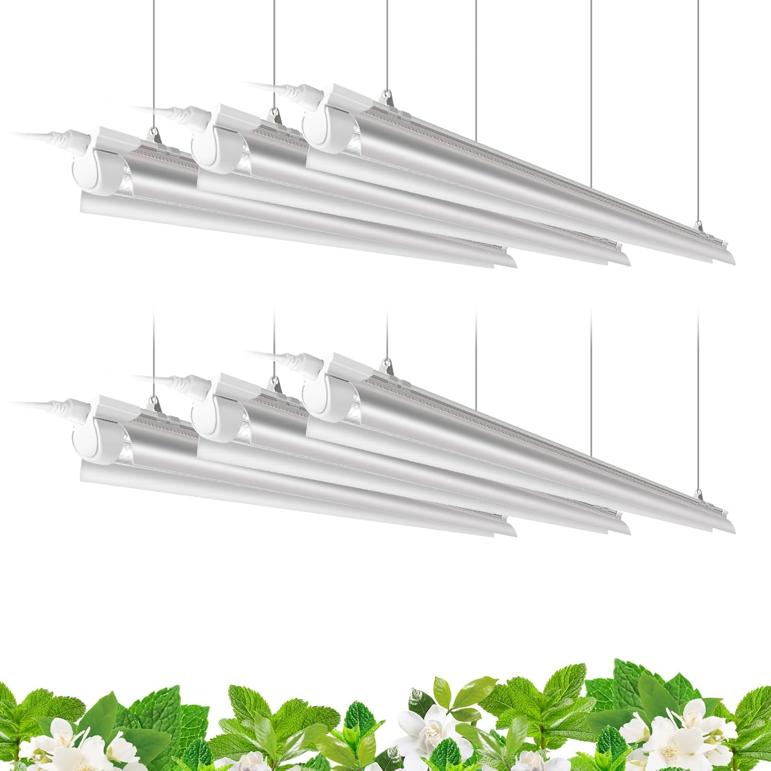 Plant Grow Lights, 4FT 5000K Full Spectrum Daylight White, 6 Packs | 252W(6 x 42W, 1400W Equivalent), T8 LED Grow