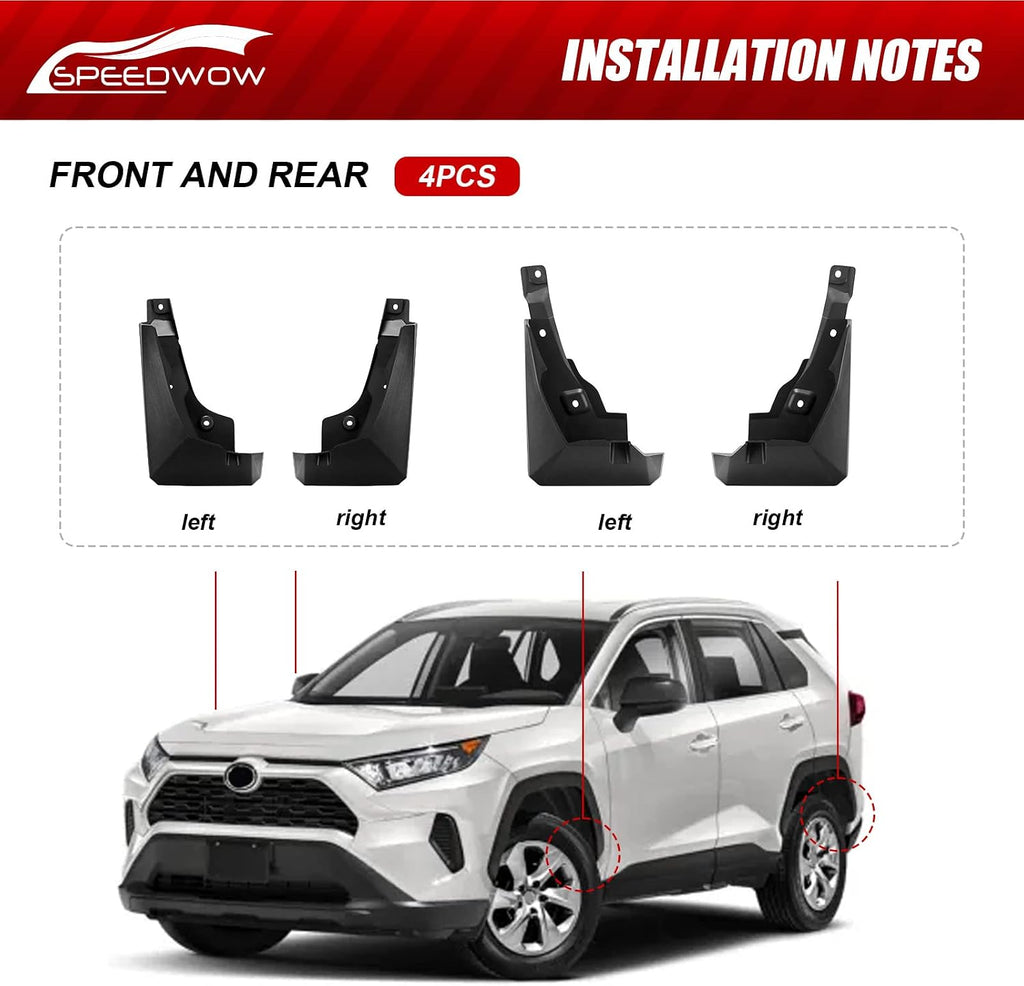Mud Guards Front and Rear 4Piece Splash Guards Fender Fit for Toyota RAV-4 2019-2022.（No Drilling Required）