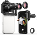 2-in-1 Telephoto Lens & 150mm Macro Lens for | 6X Telephoto and Macro Lens Kit with Universal Clip | Compatible with