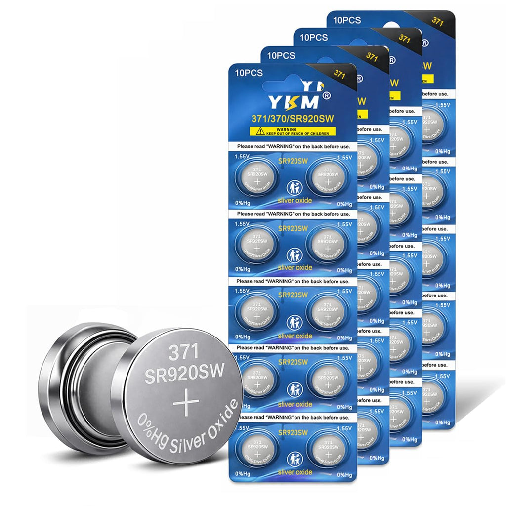 40 Pack SR920SW 371 Watch Batteries 1.55V Silver Oxide Button Cells