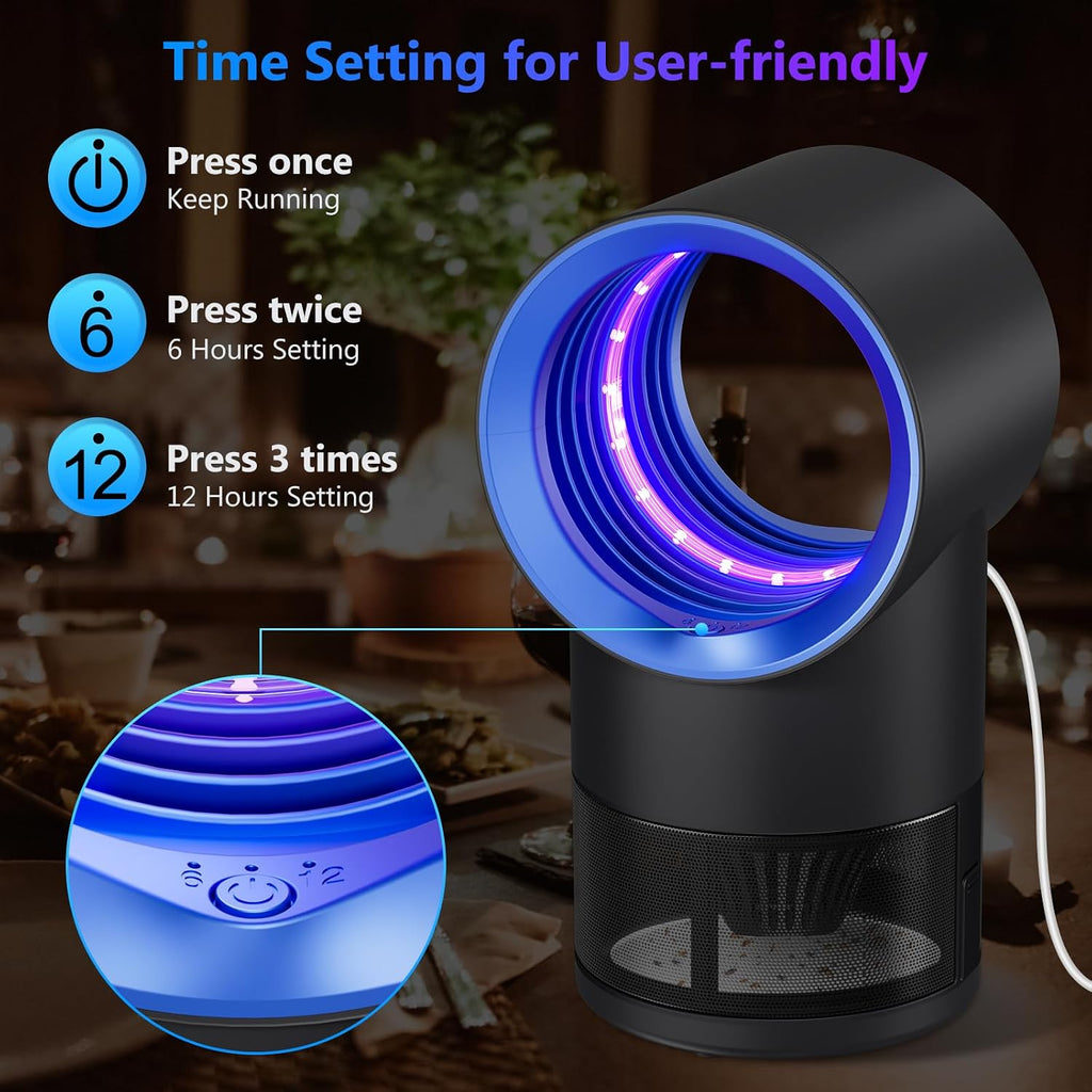 Fly Trap Indoor,Blue Gnat Traps House Indoor,Indoor Insect Trap with Timer | Fruit Fly Trap Indoors Suctions &