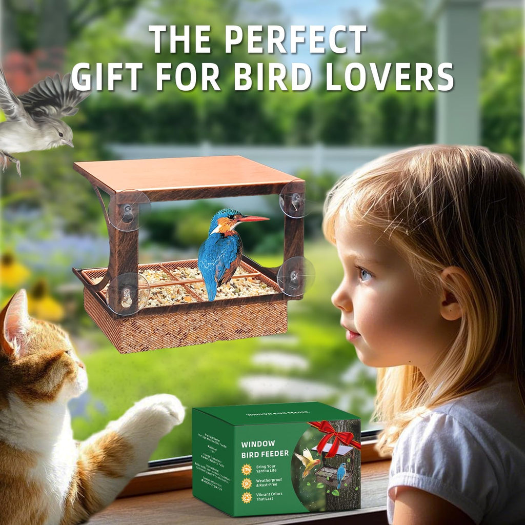Window Bird Feeder Metal Bird Feeder for Outdoors Birdwatching