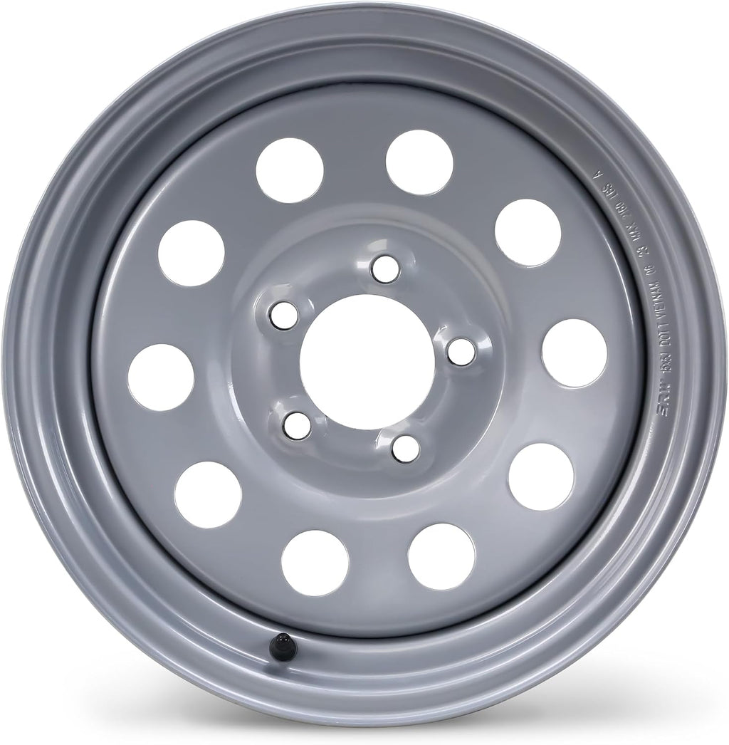 2 Trailer Tire Wheel ST205/75D15 6PR C 101L 5X5 Silver Mod Rim