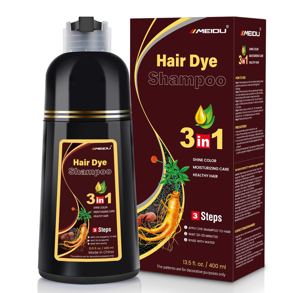 Dark Brown Hair Dye Shampoo 3 in 1 for Gray Hair