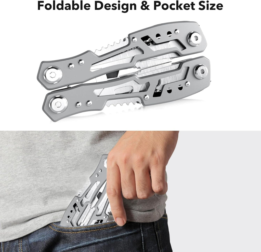 14-In-1 Multitool Pliers，Premium Portable Multi Tool ，with Safety Locking Professional Stainless Steel Multitool