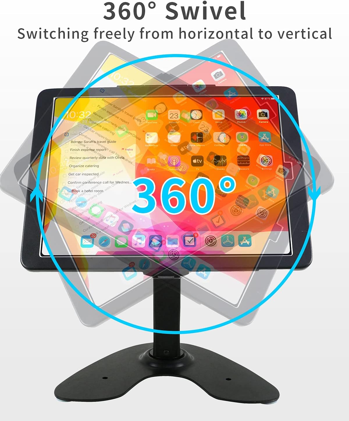 Desktop Wall Mount Anti-Theft Security Kiosk POS Stand Holder Enclosure for 2022 2021 2020 2018 iPad Pro 12.9", Flip