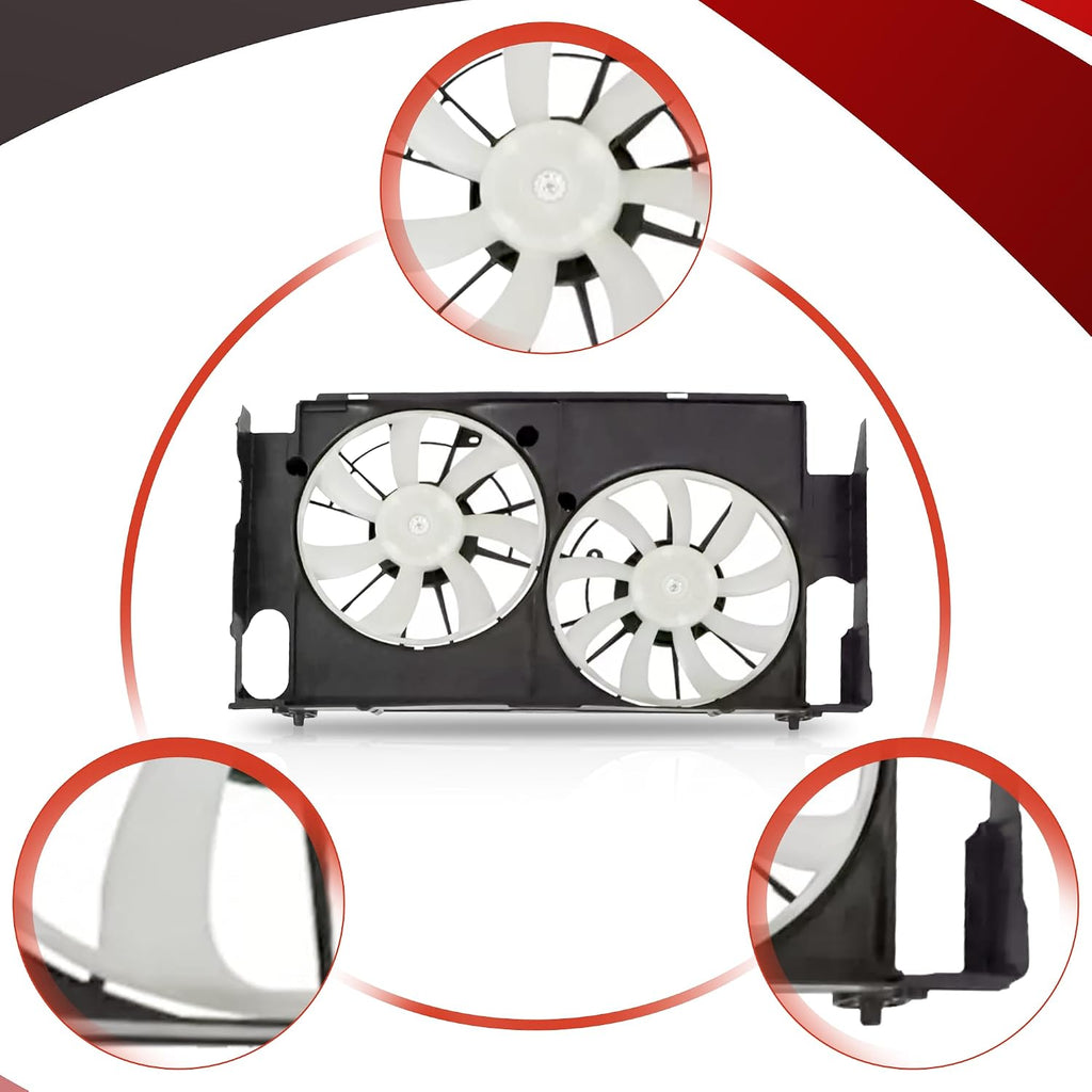 PartsFlow Radiator Condenser Cooling Fan Assembly for 2013 2014 2015 2016 2017 2018 Toyota RAV4 2.5L 621-557 623290