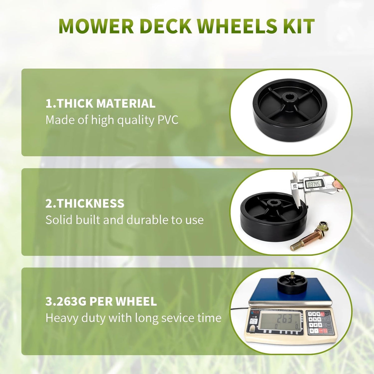 734-0973 Rear Deck Roller Wheels Compatible with Cub Cad et XT1-LT46 LT1042 LT1045, C raftsman T240, M TD 42" 46" Deck Lawn Mower; Replace 112-0337, 734-0796, 934-0973, GW-7340973; 2 Pack