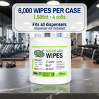 Value Wipes For Gym Equipment, 1500 Count, 4 Rolls
