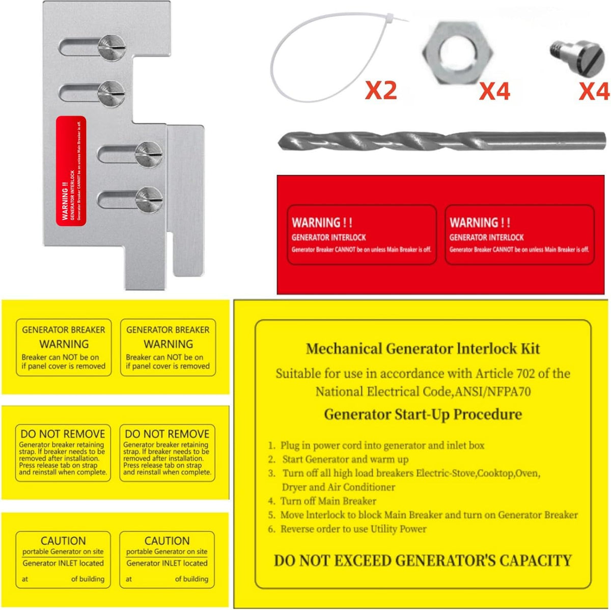 Generator Interlock Kit Compatible with Eaton Cutler Hammer