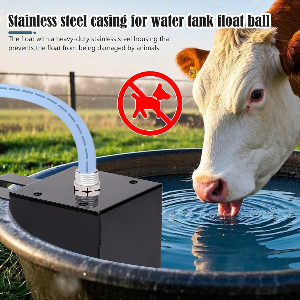 Stock Water Tank Float Valve Stainless Steel Water Trough Float Valve for Ponds, Livestock Waterer, Pool, Reservoir